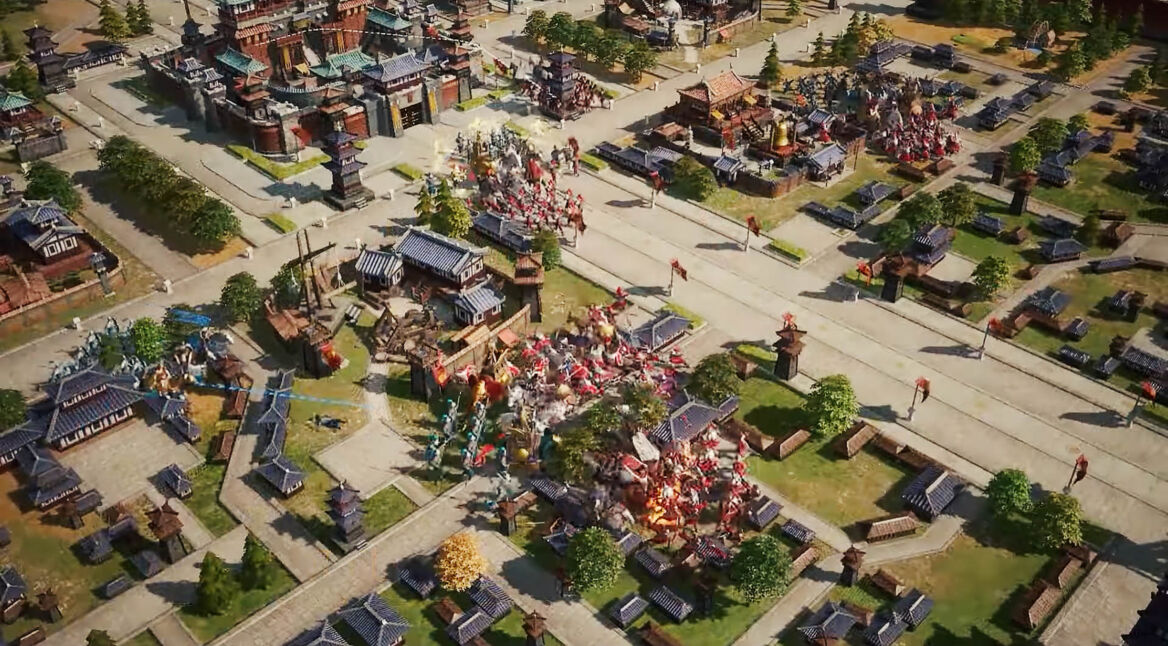 Eine Schlacht um eine Stadt in Age of Empires Mobile