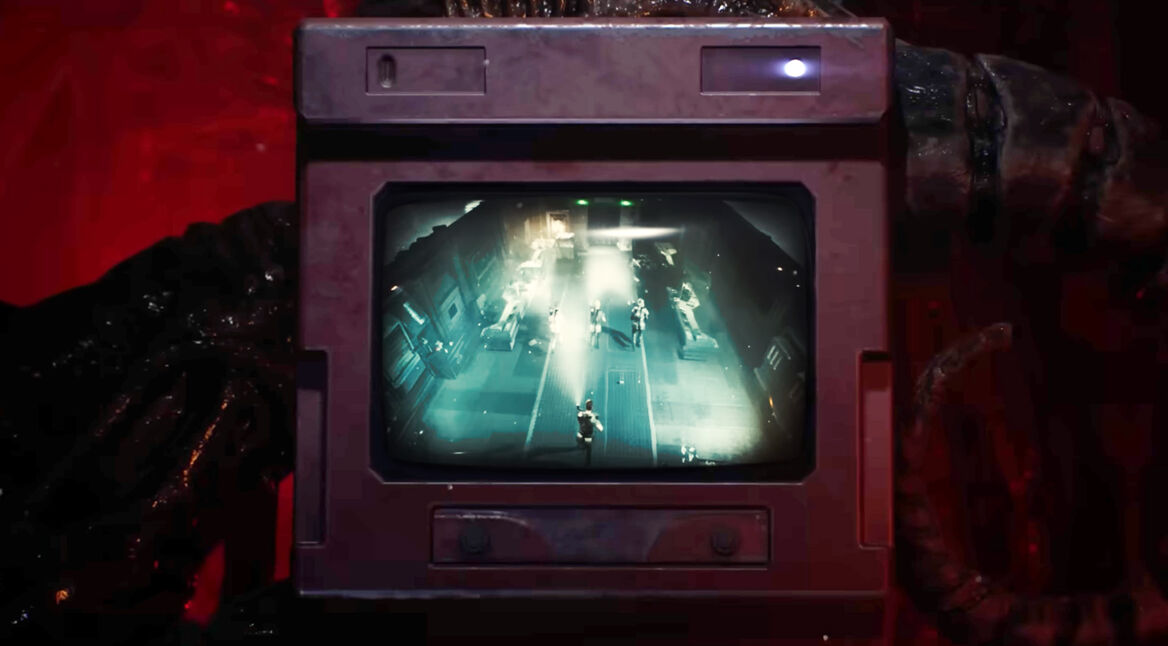 Ein Ofen in Alien: Dark Descent, in dem ein Bildschirm verbaut ist