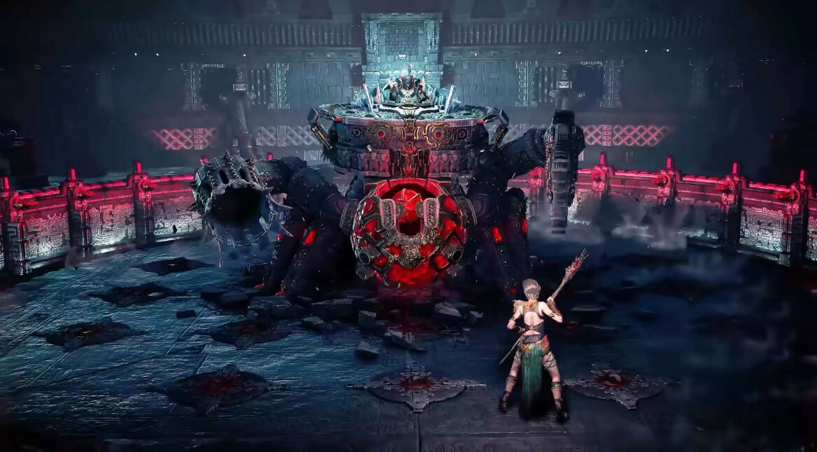 Eine Arena, in der ein Bosskampf in „Path of Exile 2“ stattfindet.