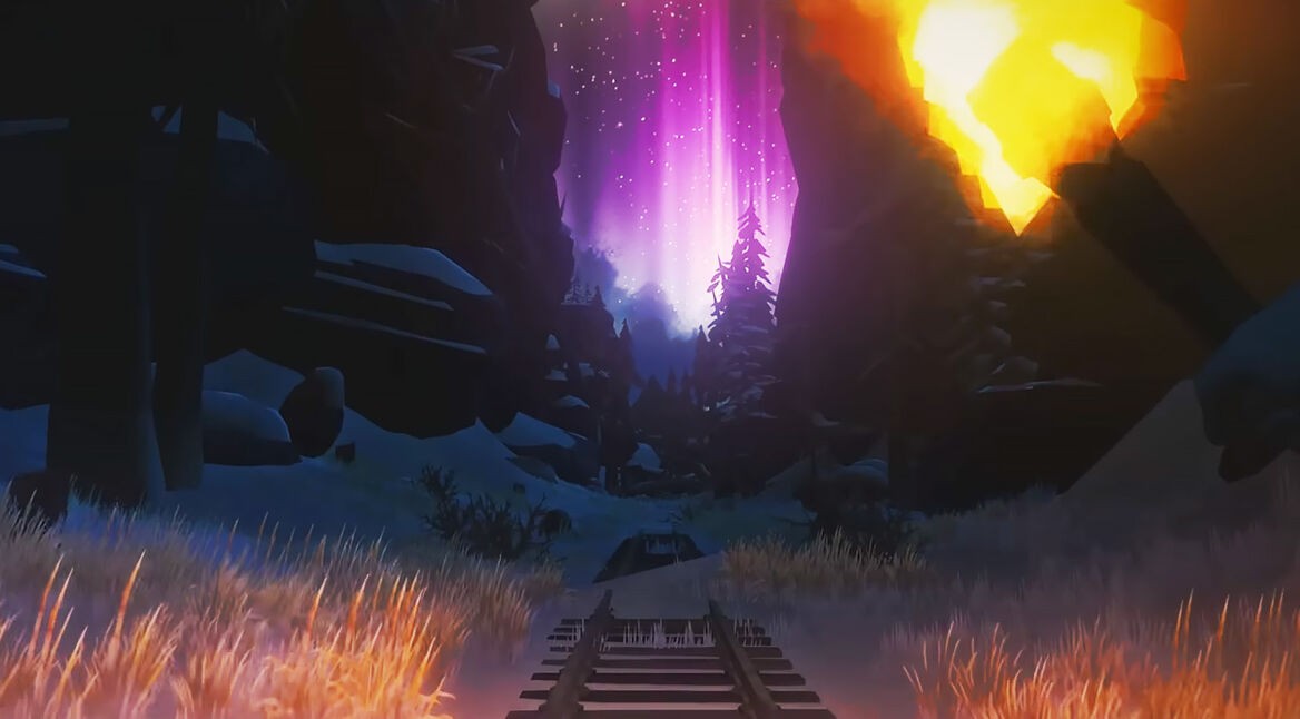 Ein Gleisende in einer abgelegenen Gegend in The Long Dark.