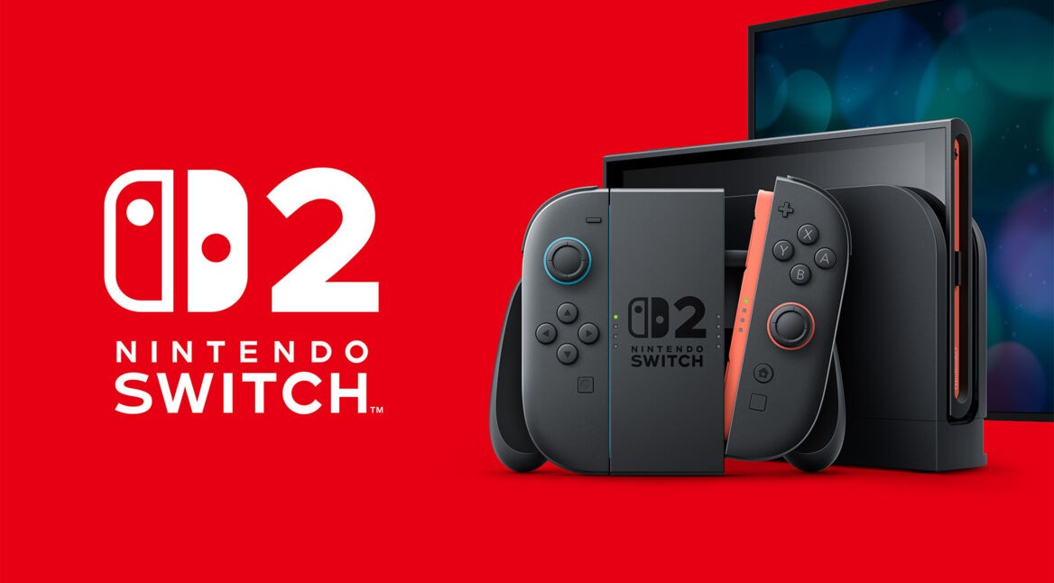 Offizielles Bild der Nintendo Switch 2, der neuen Docking-Station und der Joy-Cons