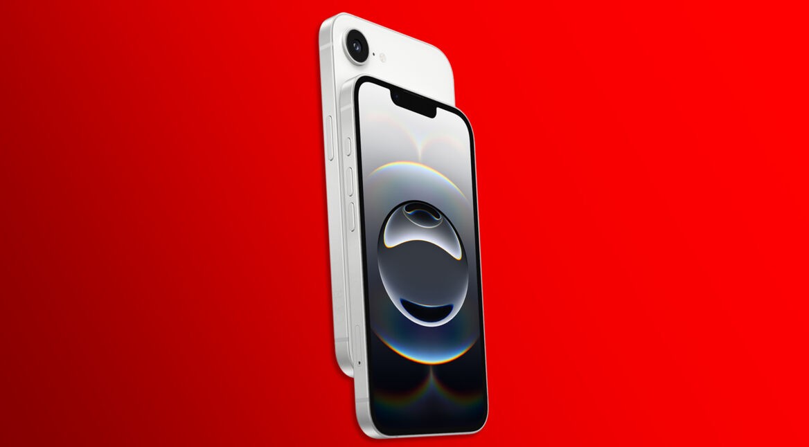 Das iPhone 16e in der Farbe Weiß