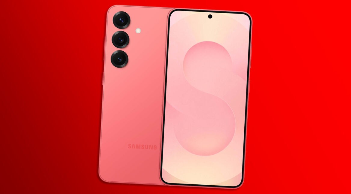 Das Samsung Galaxy S25 in der Farbe Coralred