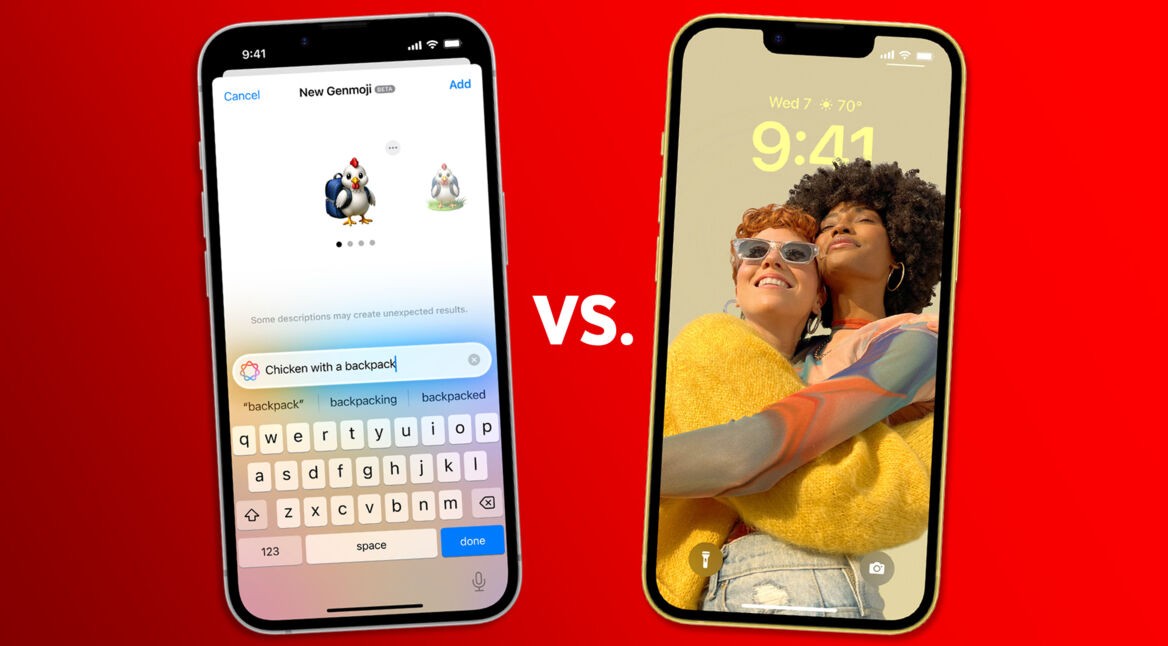 Das iPhone 16e und iPhone 14 liegen nebeneinander