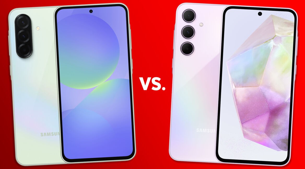 Das Galaxy A36 5G und das Galaxy A35 5G sind nebeneinander aufgereiht.