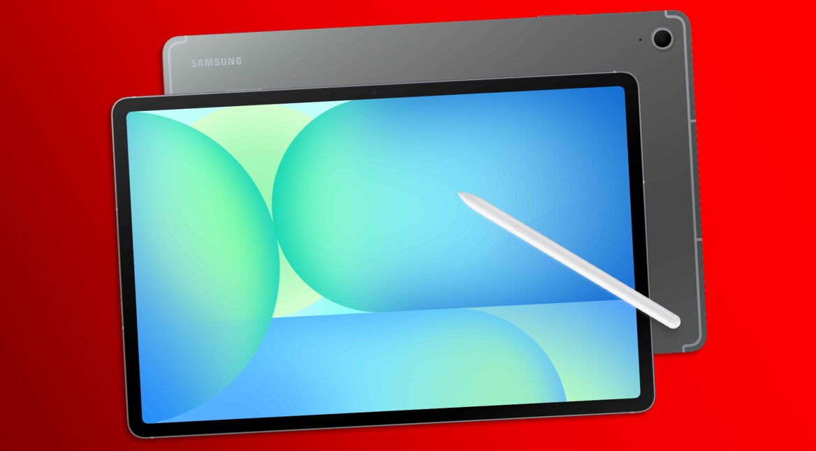 Das Galaxy Tab S10 FE+ in der Farbe Grau.