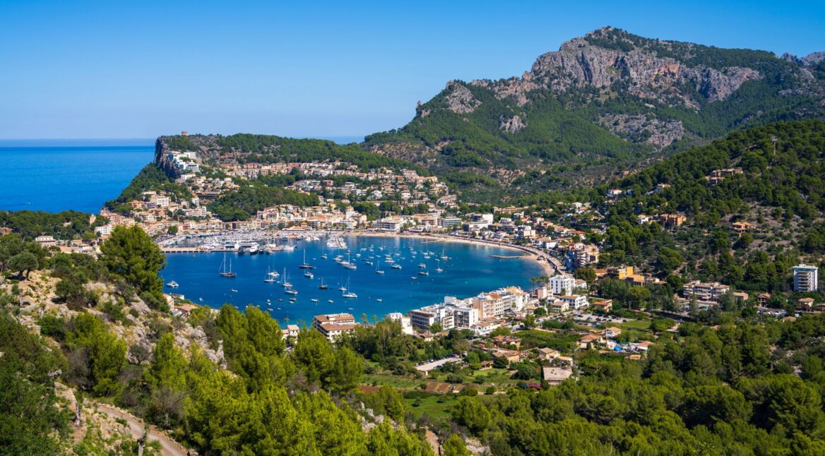 Blick auf die Küste von Port de Soller, Mallorca
