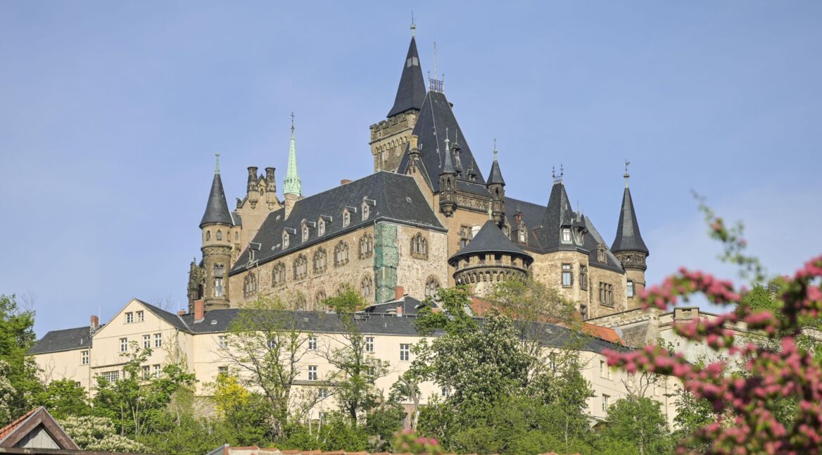Blick auf das Schloss Wernigerode im Harz
