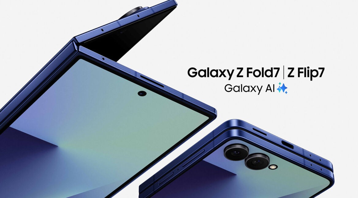 Das Samsung Galaxy Fold7 und Flip7 vor weißem Hintergrund