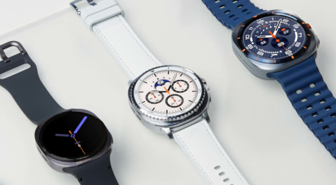 Nahaufnahme der Galaxy Watch8, Galaxy Watch8 Classic und Galaxy Watch Ultra 2025