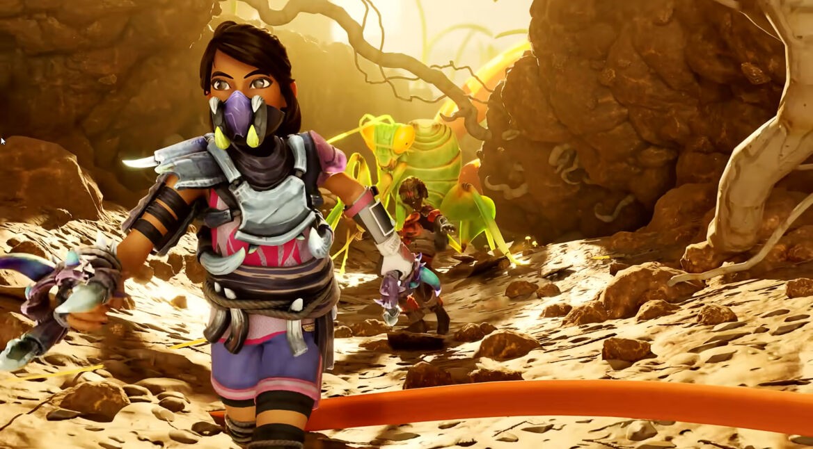 Zwei Spieler:innen werden von einem großen Insekt in „Grounded 2“ angegriffen.