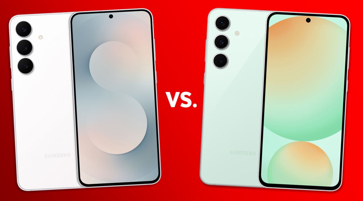 Das Galaxy S25 FE und das Galaxy S24 FE sind nebeneinander zu sehen