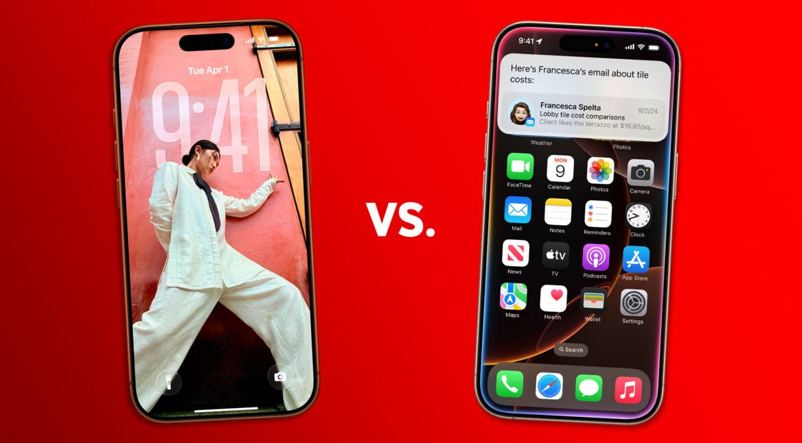 Das iPhone 17 Pro und das iPhone 16 Pro sind nebeneinander abgebildet.