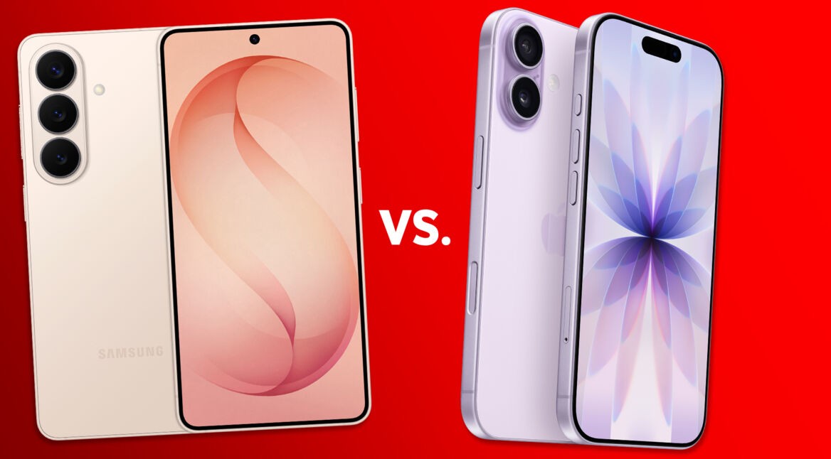 Die Handys Galaxy S26 und iPhone 17.