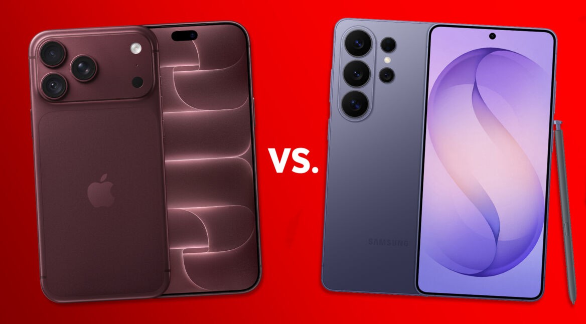 Das iPhone 18 Pro Max in Burgunder und das Galaxy S26 Ultra in Cobalt Violet.