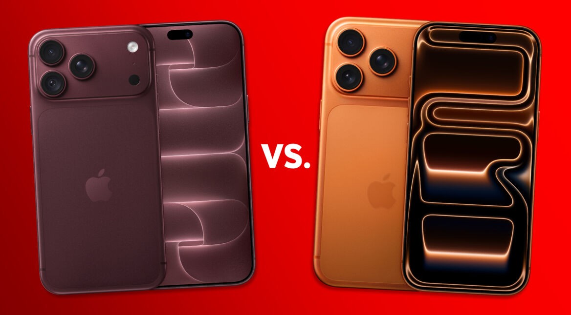 Das iPhone 18 Pro in Burgunder und das iPhone 17 Pro in Cosmic Orange.