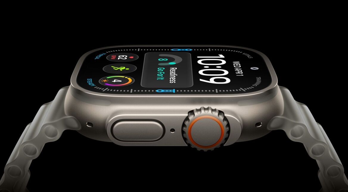 Blick auf das Display der Apple Watch Ultra 4.