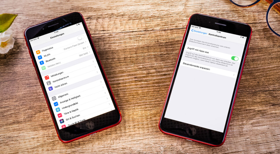 Das Kontrollzentrum auf dem iPhone 8 einstellen.