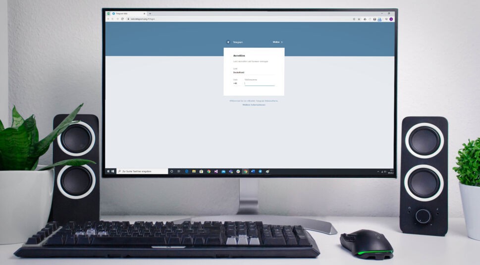 Die Login-Maske von Telegram Web