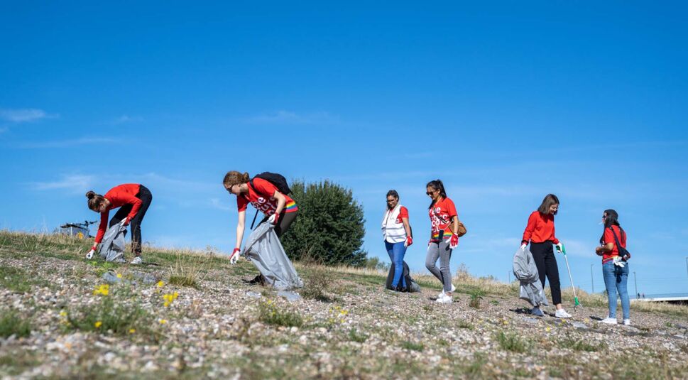 Rhine Clean Up in Düsseldorf mit Vodafone