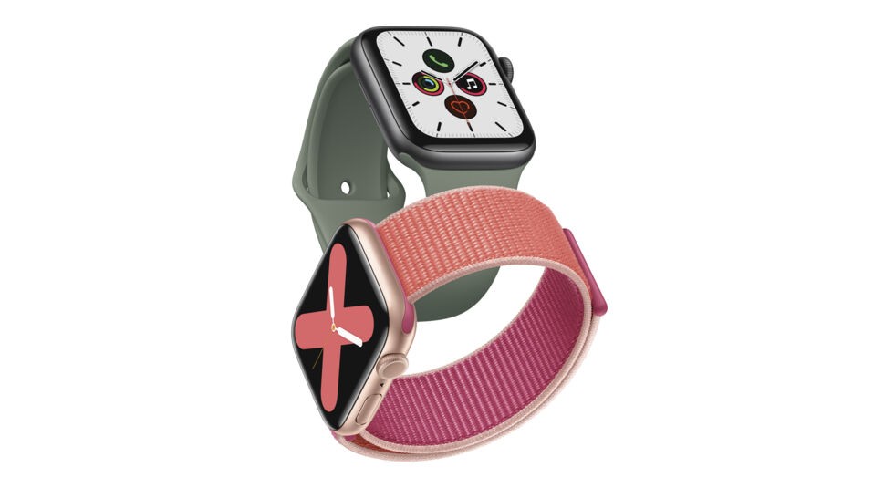 Zwei Modelle der Apple Watch Series in Grün und Pink. Foto: Apple