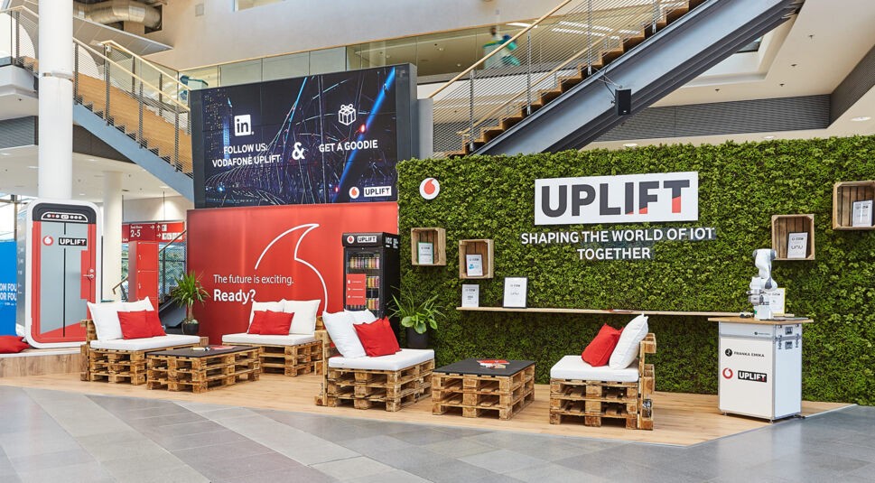 Der Vodafone Uplift Stand auf der Bits and Pretzels 2019