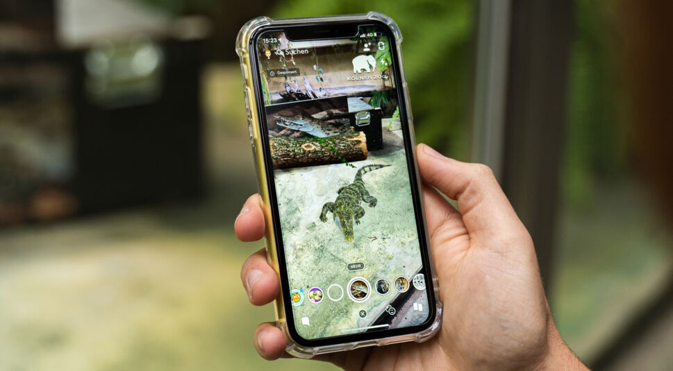 Krokodil auf Smartphone