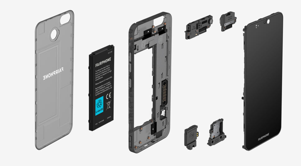 Die Einzelteile des Fairphones. Foto: Fairphone