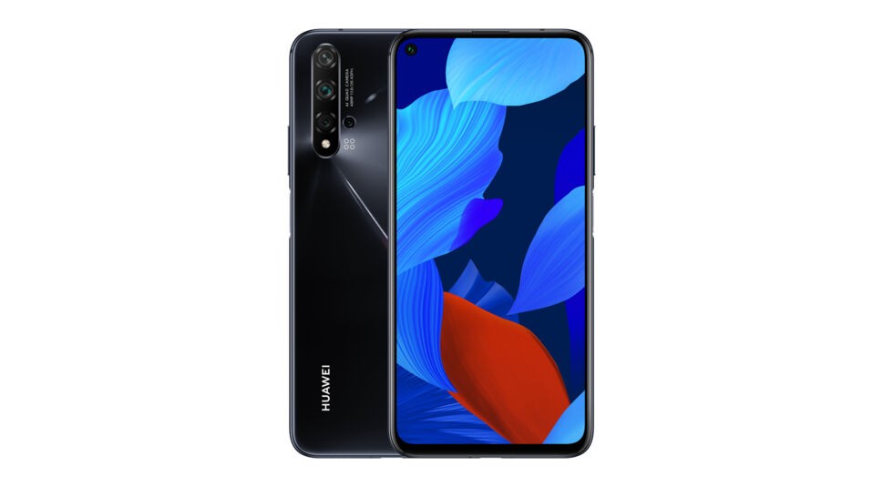 Voder- und Rückseite des Huawei Nova 5T in Schwarz. Foto: Huawei