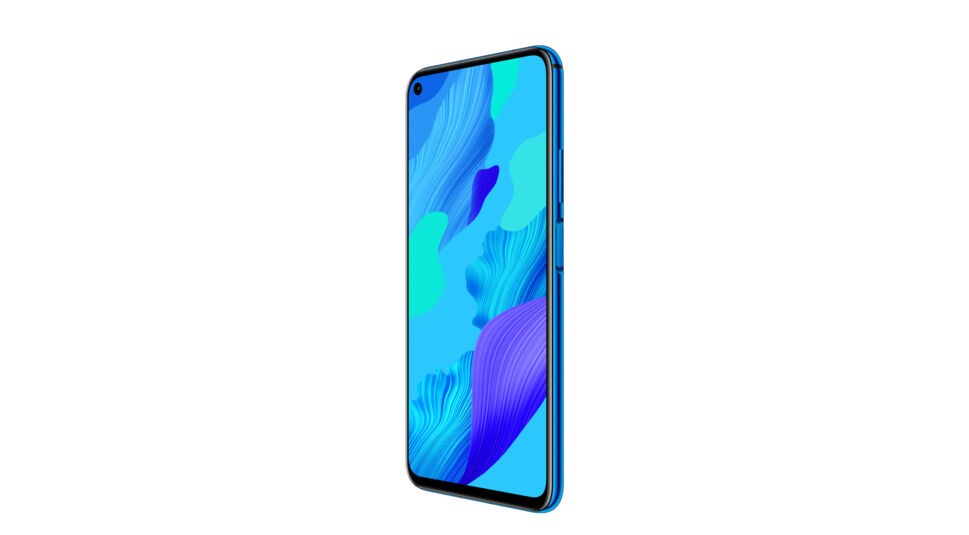 Das Huawei Nova 5T in Crush Blue seitlich. Foto: Huawei