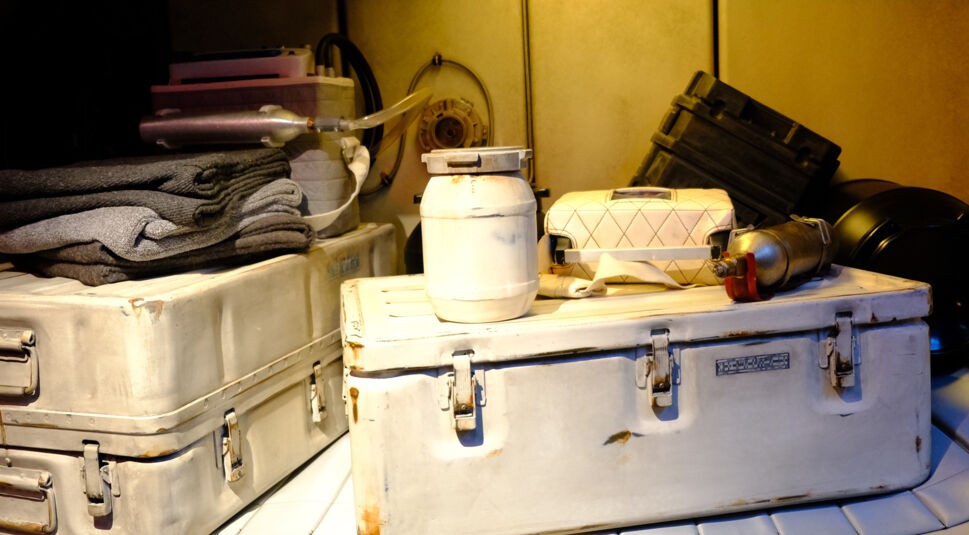 Koffer und weitere Requisiten aus Star Wars in Rise of the Resistance. Foto: Sarah Schindler