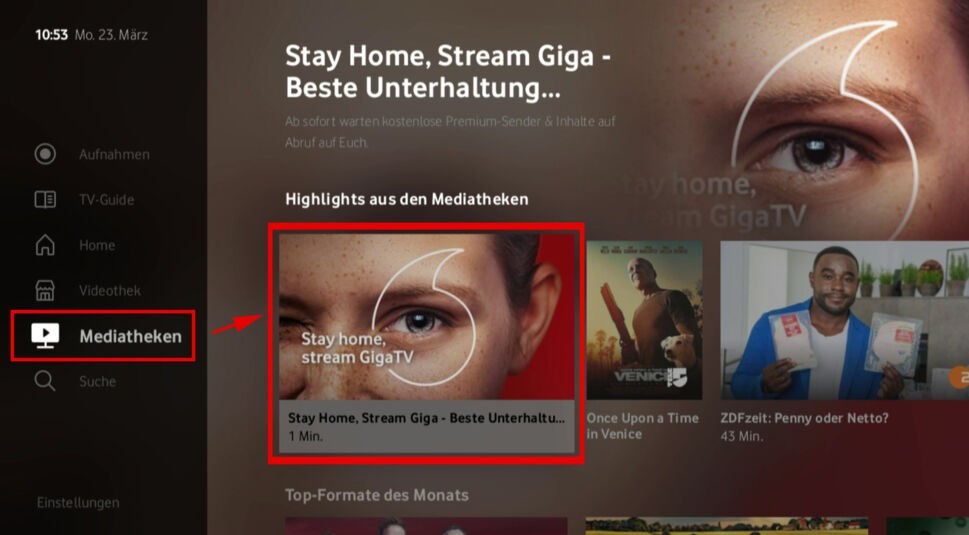 GigaTV Mediathek WeKeepYouGoing