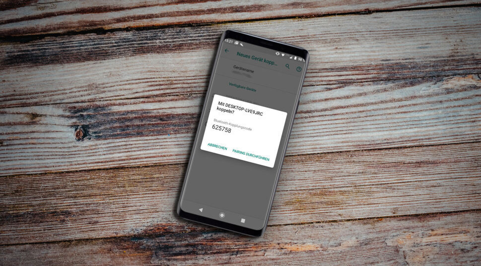 Bestätigung zum Koppeln mit Windows-PC via Bluetooth auf Android-Smartphone