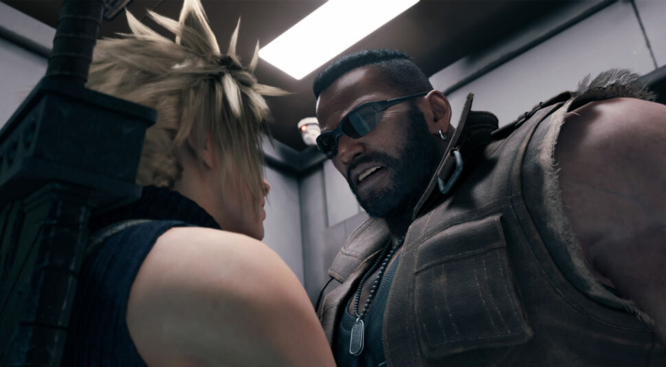 FF7 Barret streitet sich mit Cloud