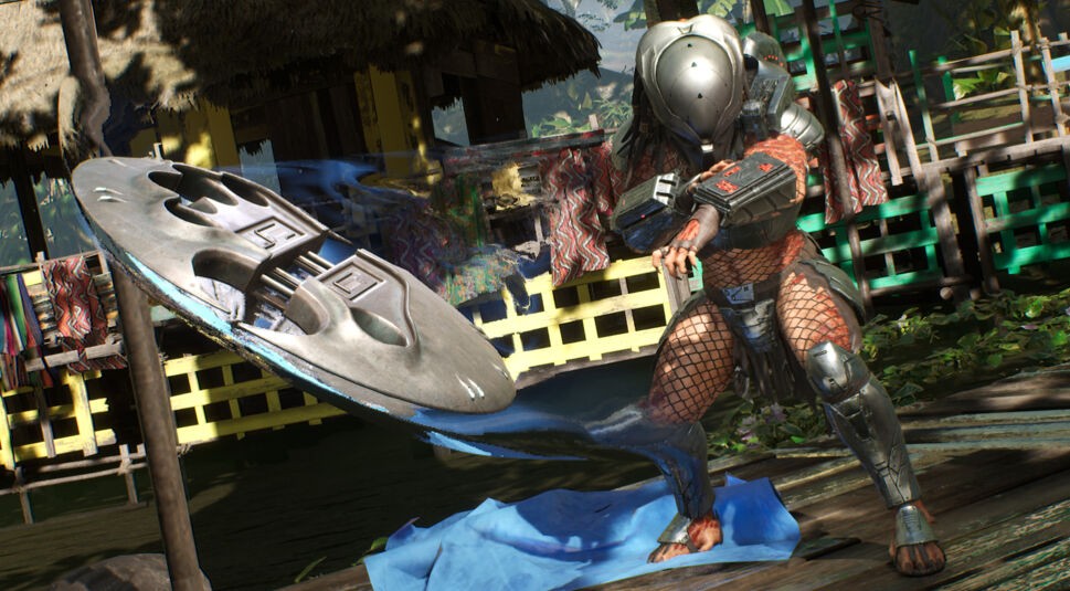 Predator wirft Waffe in Predator: Hunting Grounds