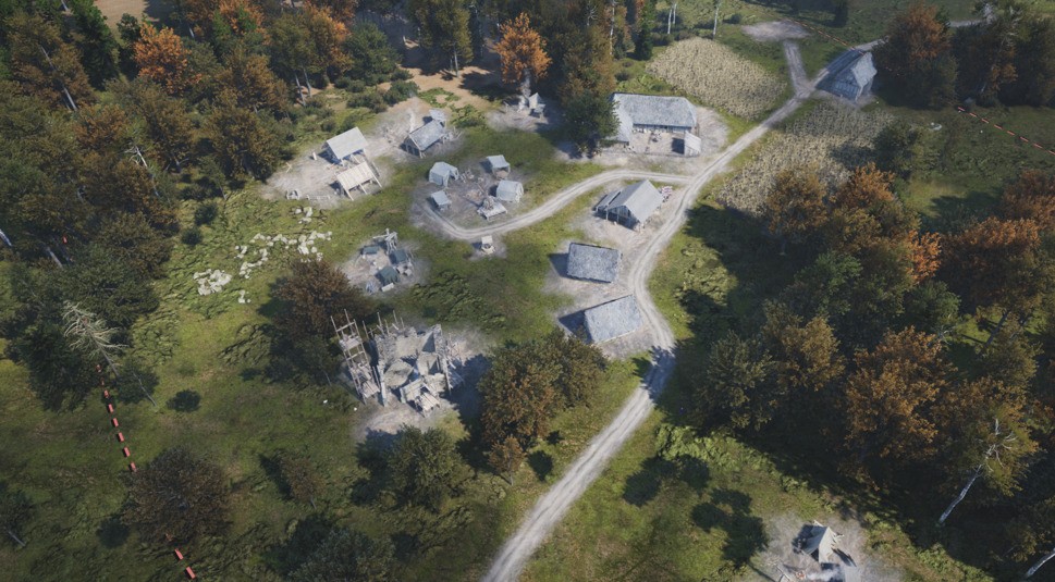 Dorf in Manor Lords von oben