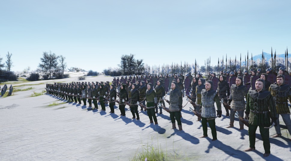 Aufstellung zum Kampf in Manor Lords