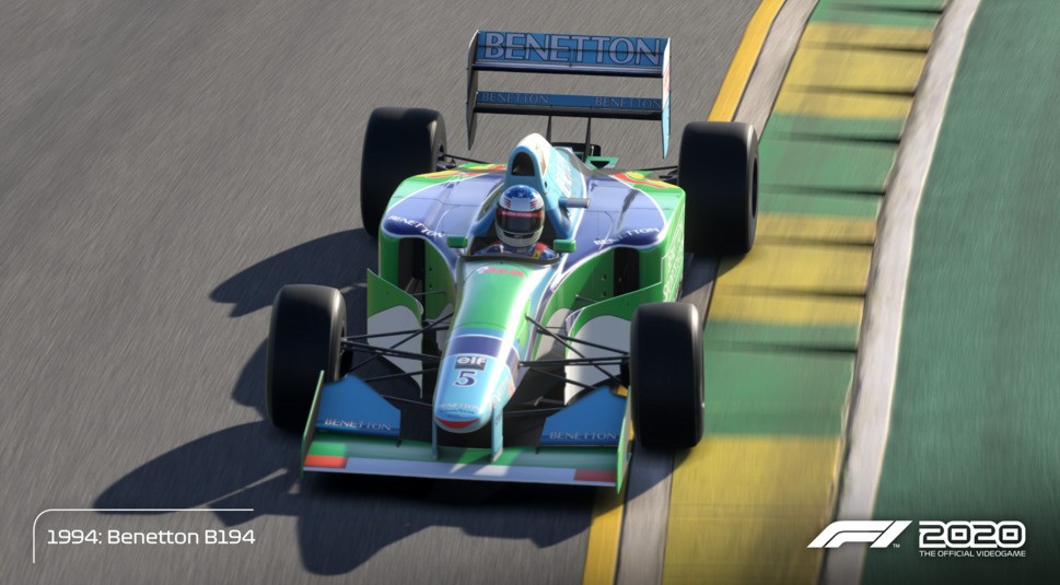 Blauer Rennwagen auf der Strecke in Melbourne in F1 2020