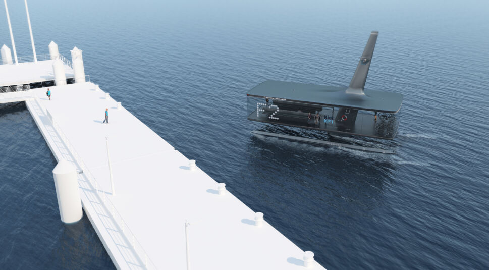 Die digitale Modellierung der Kieler Förde und einer autonom fahrenden Fähre, die per 5G vernetzt ist.