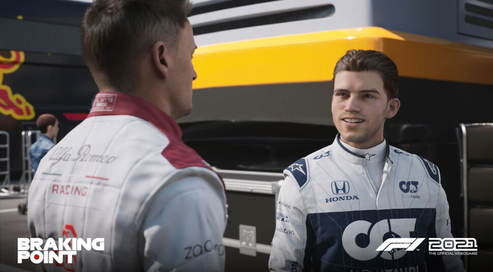 Zwei Rennfahrer unterhalten sich