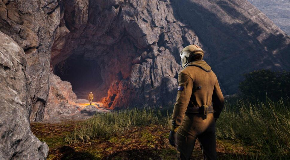 Der Eingang einer Höhle im Spiel Icarus