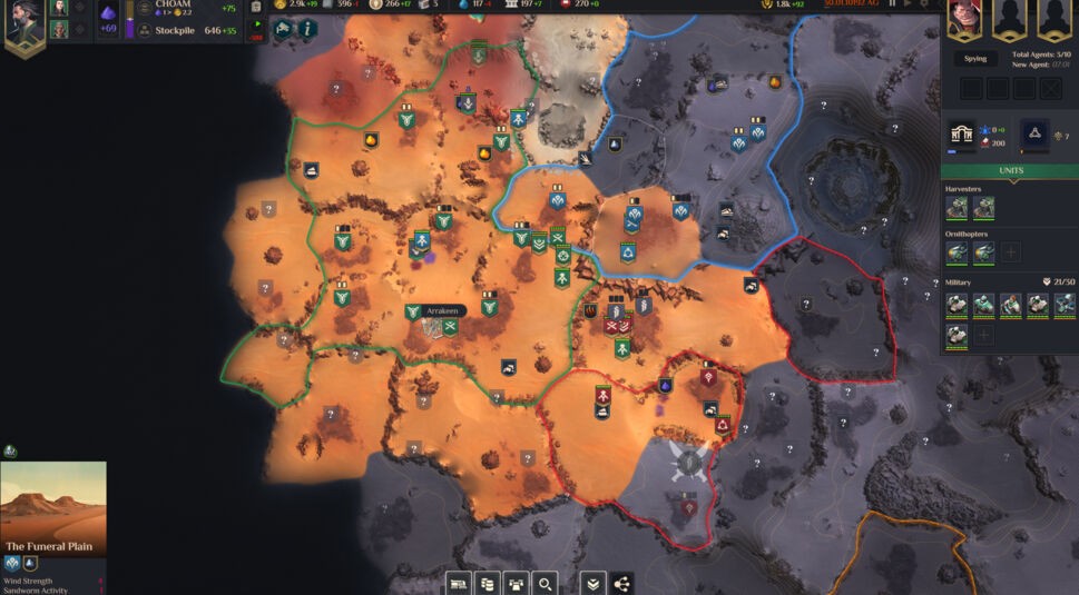 Strategische Karte zeigt die Besetzung durch die unterschiedlichen Fraktionen