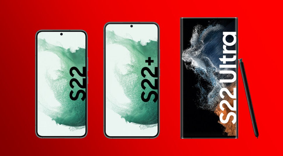 Samsung Galaxy S22. S22+ und S22Ultra Größenvergleich der Geräte