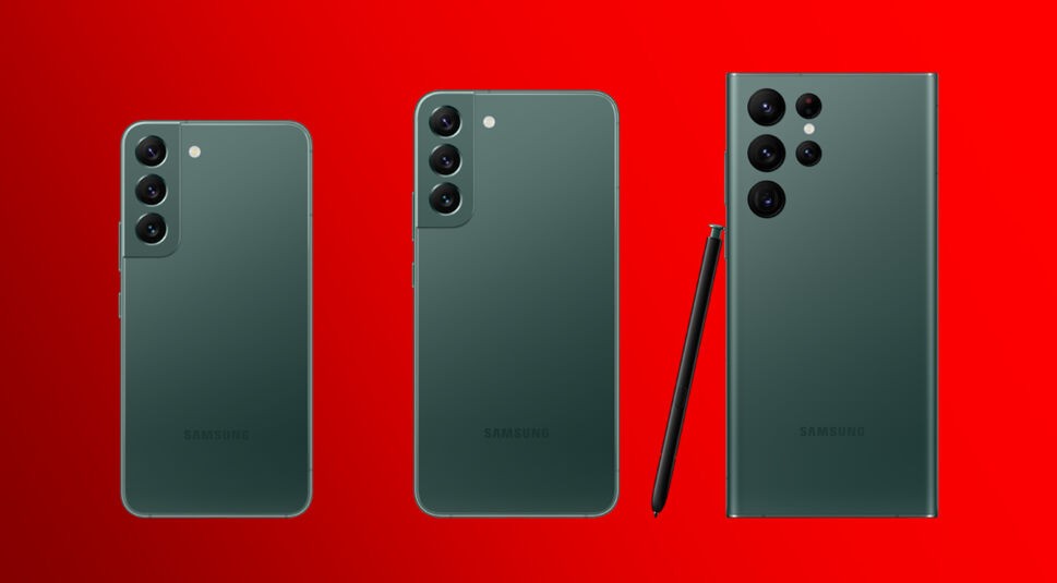 Rückansicht der Samsung S22 Modelle