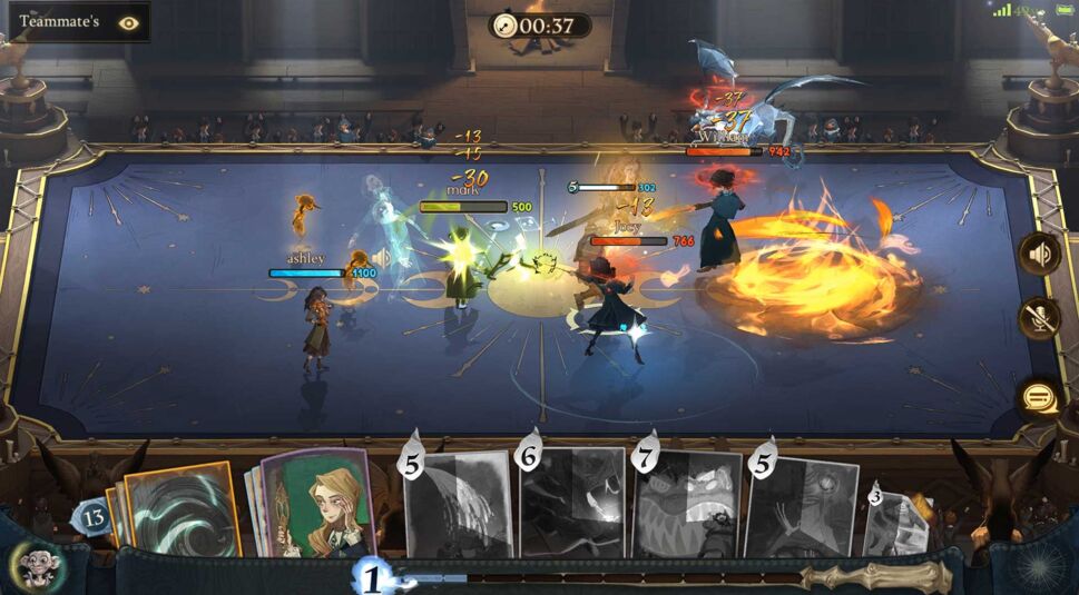 Ein Kampf im Spiel Harry Potter: Magic Awakened