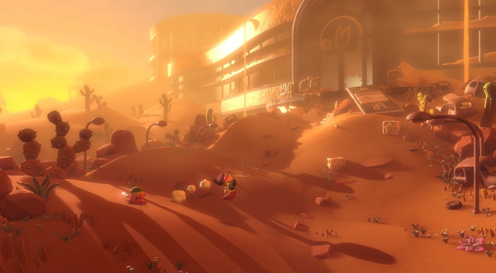 Eine Wüste im Spiel Kirby und das vergessene Land