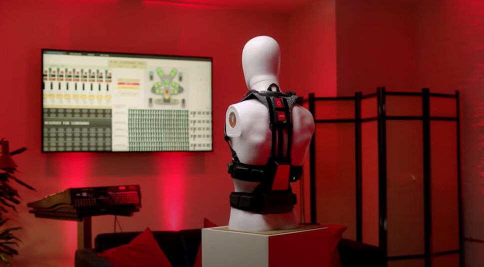 5G-Haptikanzug an einer Puppe