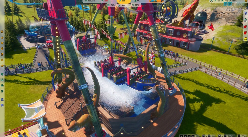 Eine Attraktion im Simulationsspiel Park Beyond