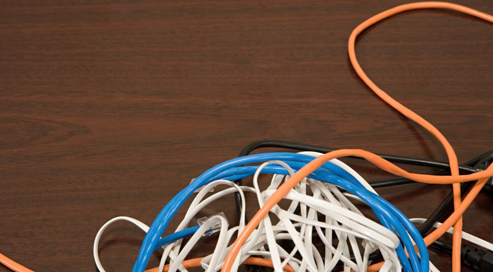 Cables on a desk