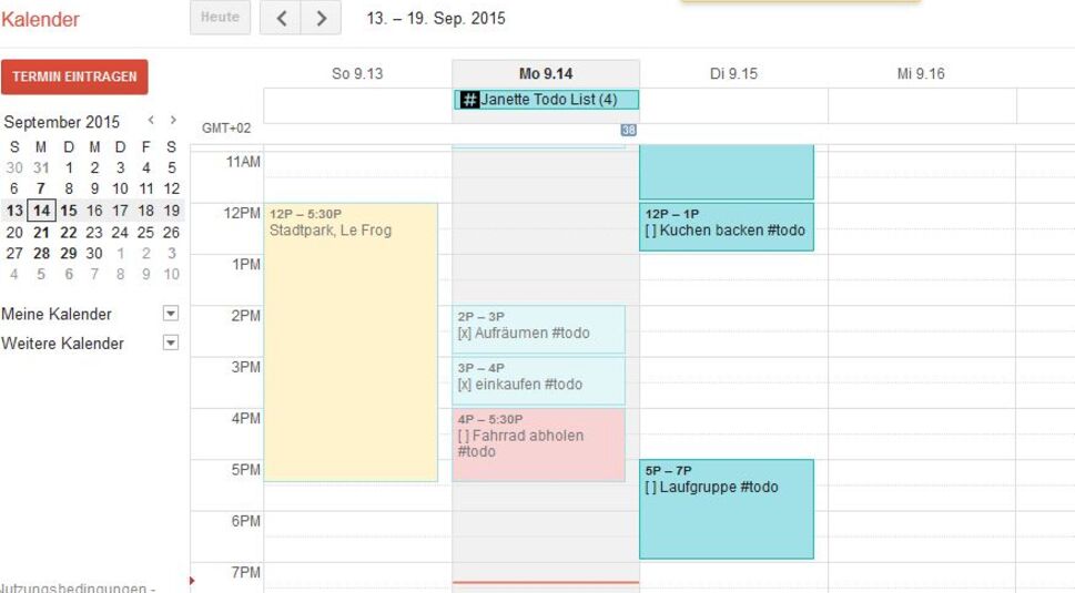 (2) Wochenansicht # todo